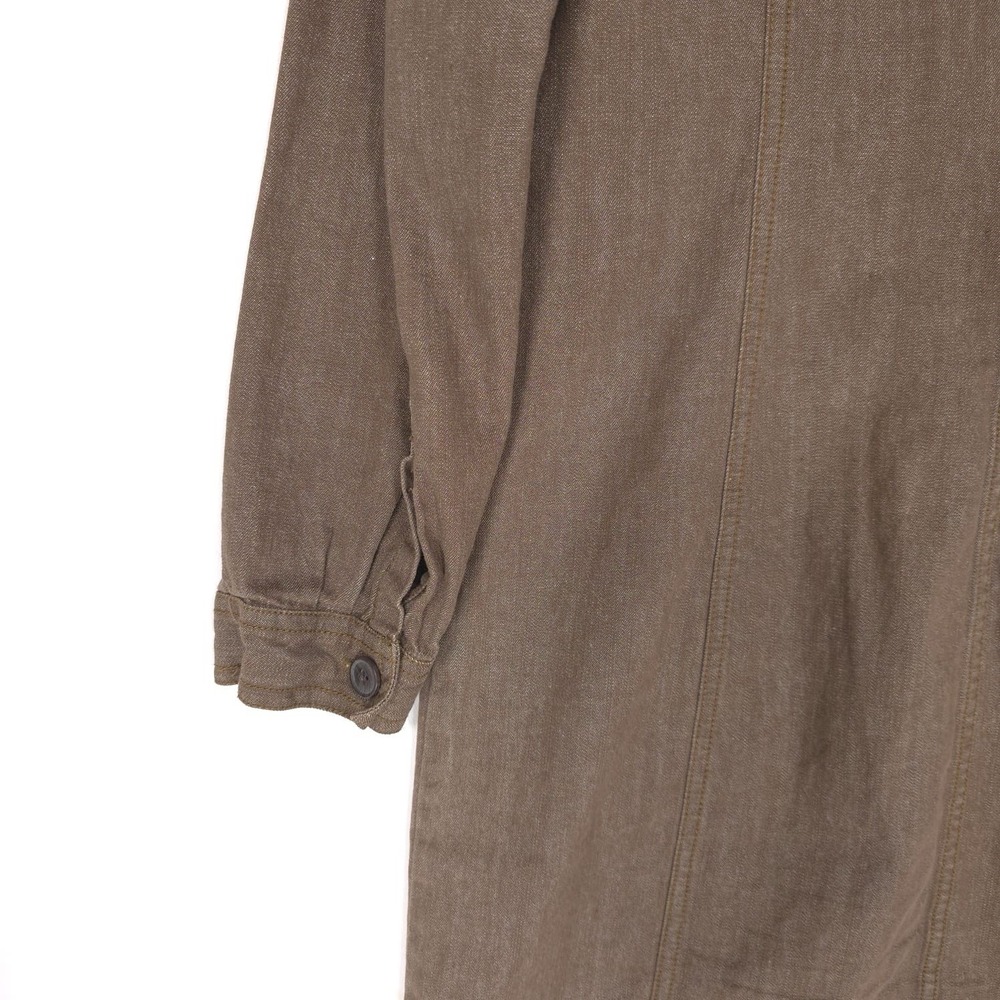 Boden Denim Mini Dress 8R Brown 100% Cotton Button Up Shift Tunic Natural WH443 - Picture 10 of 13